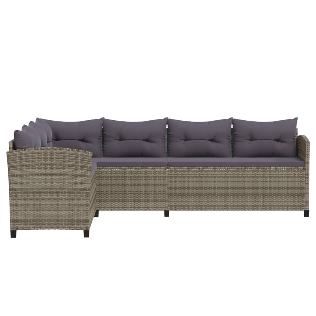 3-delige Loungeset met kussens poly rattan grijs is nu te koop bij PeponiXL, paradijselijk wonen!