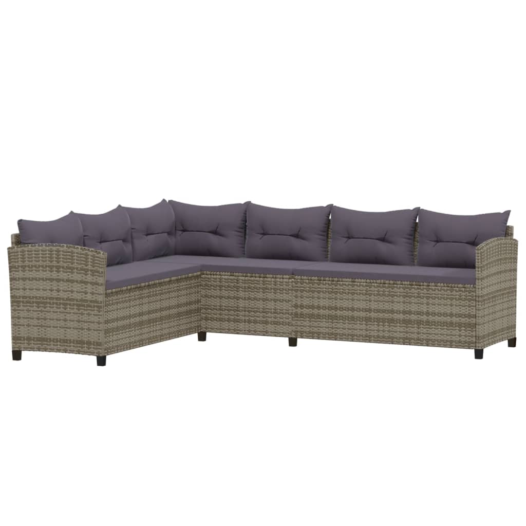 3-delige Loungeset met kussens poly rattan grijs is nu te koop bij PeponiXL, paradijselijk wonen!
