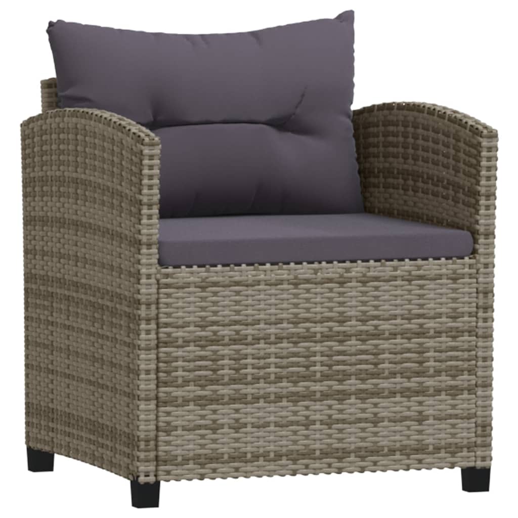 7-delige Loungeset met kussens poly rattan grijs is nu te koop bij PeponiXL, paradijselijk wonen!