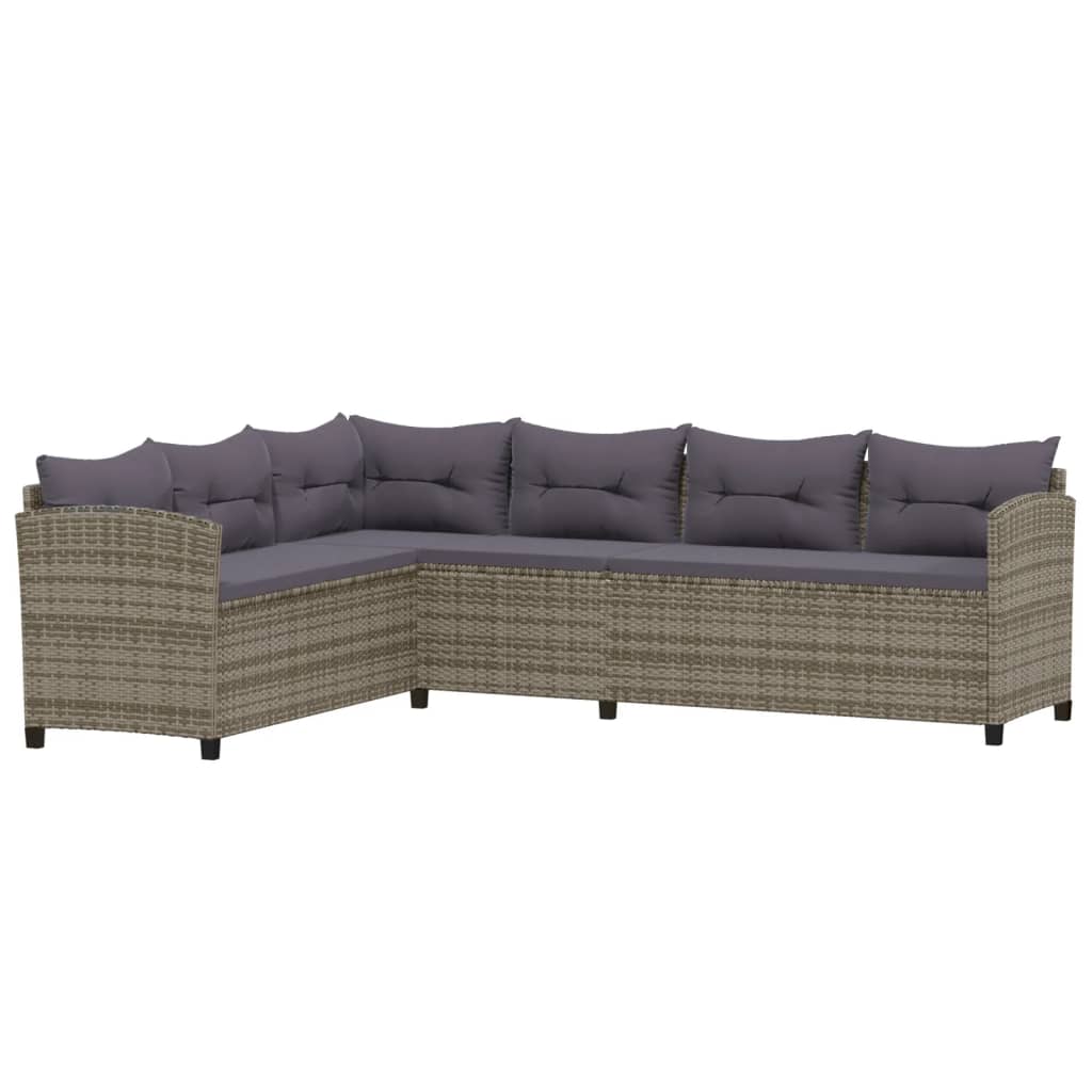 7-delige Loungeset met kussens poly rattan grijs is nu te koop bij PeponiXL, paradijselijk wonen!
