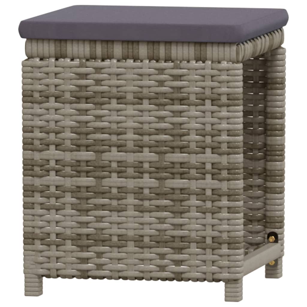 7-delige Loungeset met kussens poly rattan grijs is nu te koop bij PeponiXL, paradijselijk wonen!