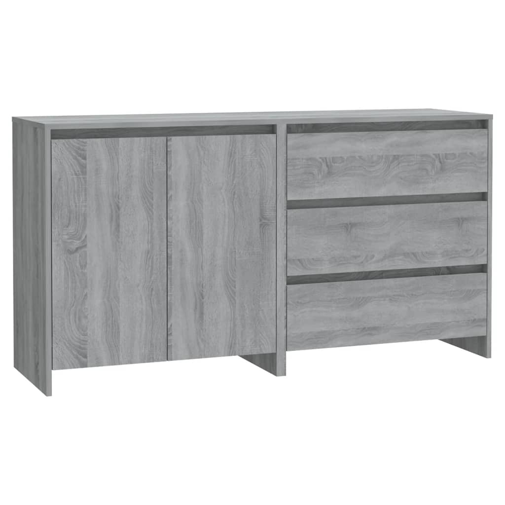 2 st Dressoirs bewerkt hout grijs sonoma eikenkleurig is nu te koop bij PeponiXL, paradijselijk wonen!