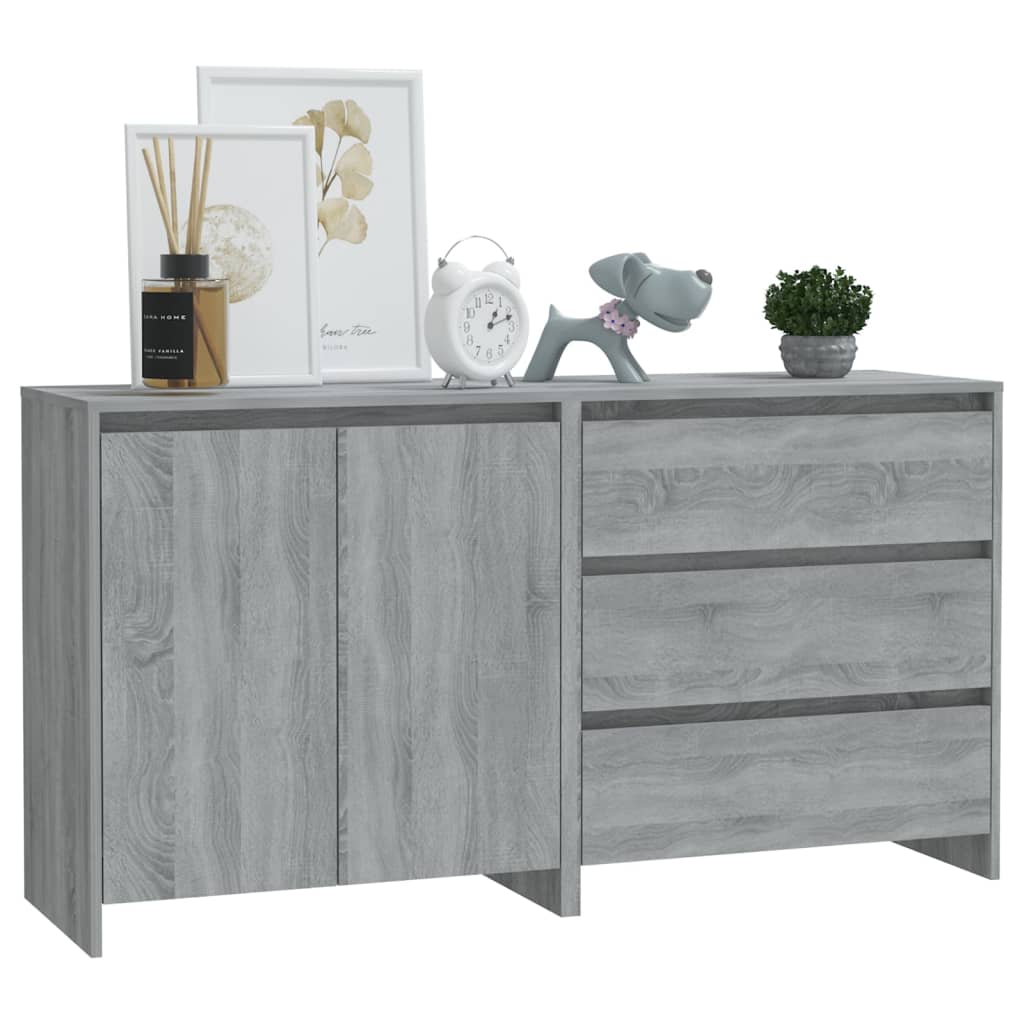 2 st Dressoirs bewerkt hout grijs sonoma eikenkleurig is nu te koop bij PeponiXL, paradijselijk wonen!