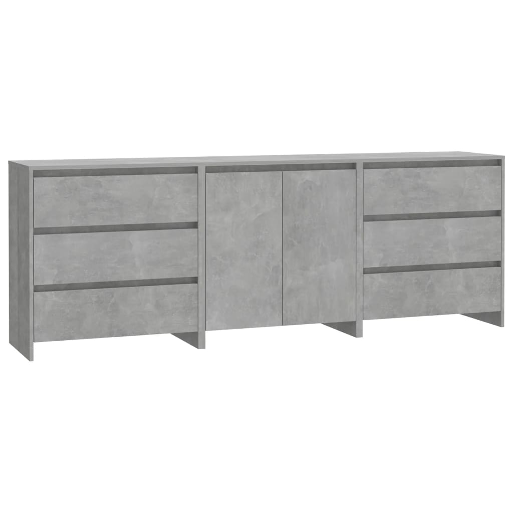 3 st Dressoirs bewerkt hout betongrijs is nu te koop bij PeponiXL, paradijselijk wonen!