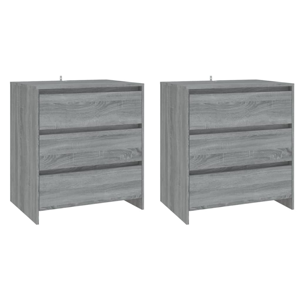 3 st Dressoirs bewerkt hout grijs sonoma eikenkleurig is nu te koop bij PeponiXL, paradijselijk wonen!