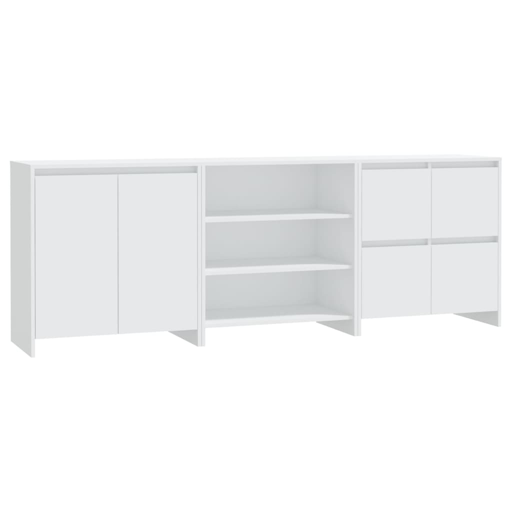 3098073 vidaXL 3 st. Dressoirs bewerkt hout wit (809737+809755+809764) is nu te koop bij PeponiXL, paradijselijk wonen!