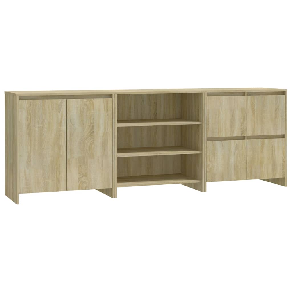 3 st Dressoirs bewerkt hout sonoma eikenkleurig is nu te koop bij PeponiXL, paradijselijk wonen!