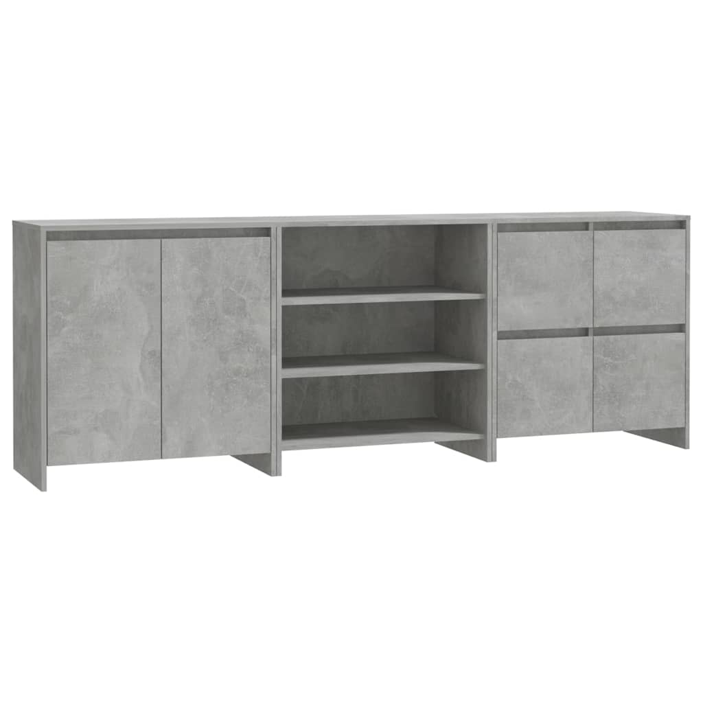 3 st Dressoirs bewerkt hout betongrijs is nu te koop bij PeponiXL, paradijselijk wonen!