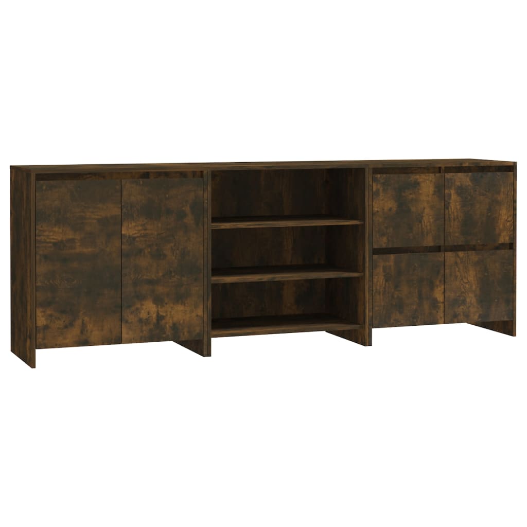 3 st Dressoirs bewerkt hout gerookt eikenkleurig is nu te koop bij PeponiXL, paradijselijk wonen!