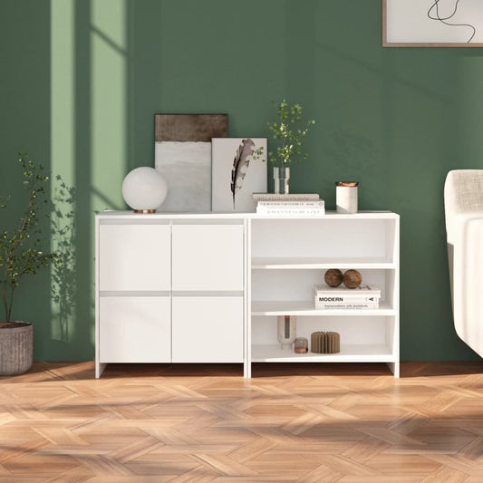 2 st Dressoirs bewerkt hout wit is nu te koop bij PeponiXL, paradijselijk wonen!