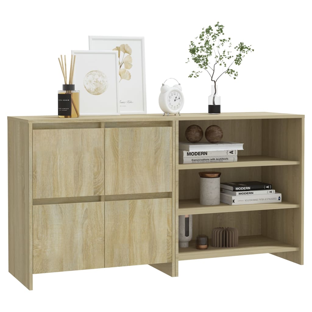 2 st Dressoirs bewerkt hout sonoma eikenkleurig is nu te koop bij PeponiXL, paradijselijk wonen!