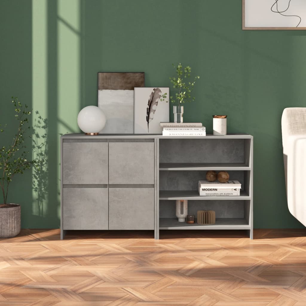 2 st Dressoirs bewerkt hout betongrijs is nu te koop bij PeponiXL, paradijselijk wonen!