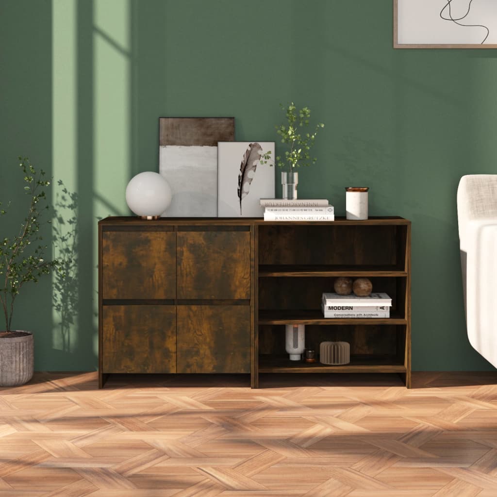 2 st Dressoirs bewerkt hout gerookt eikenkleurig is nu te koop bij PeponiXL, paradijselijk wonen!