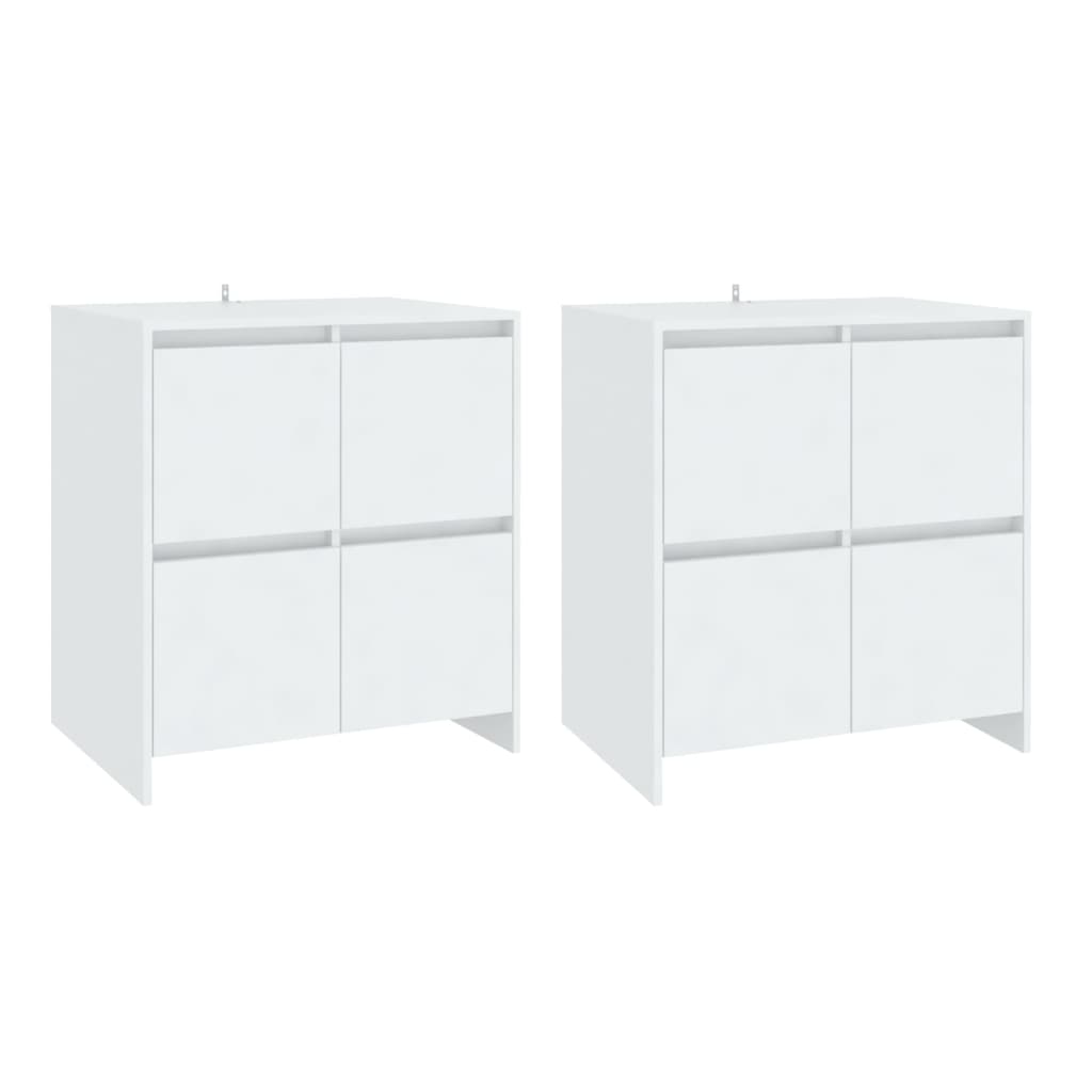 Dressoirs 2 st 70x41x75 cm bewerkt hout wit is nu te koop bij PeponiXL, paradijselijk wonen!
