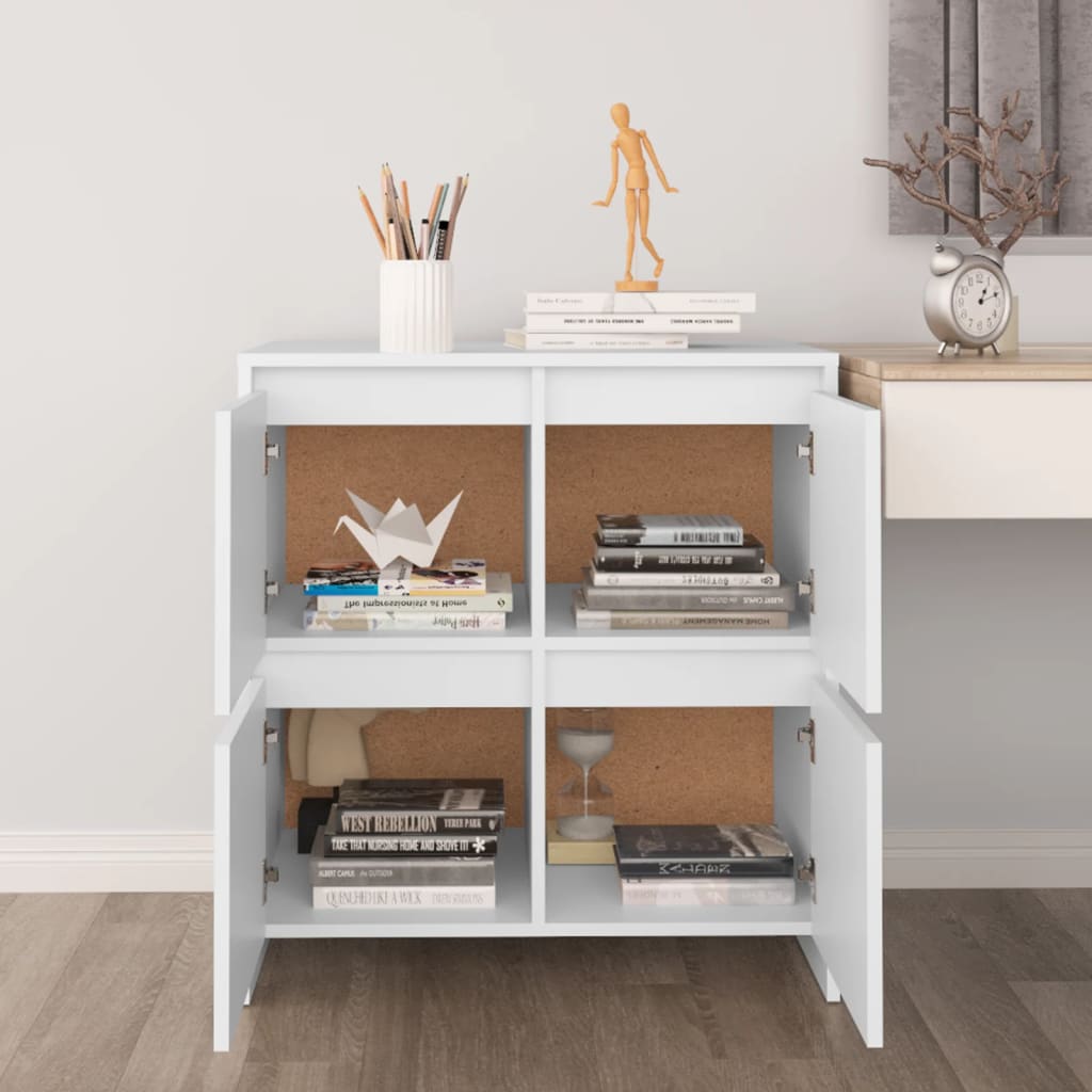Dressoirs 2 st 70x41x75 cm bewerkt hout wit is nu te koop bij PeponiXL, paradijselijk wonen!