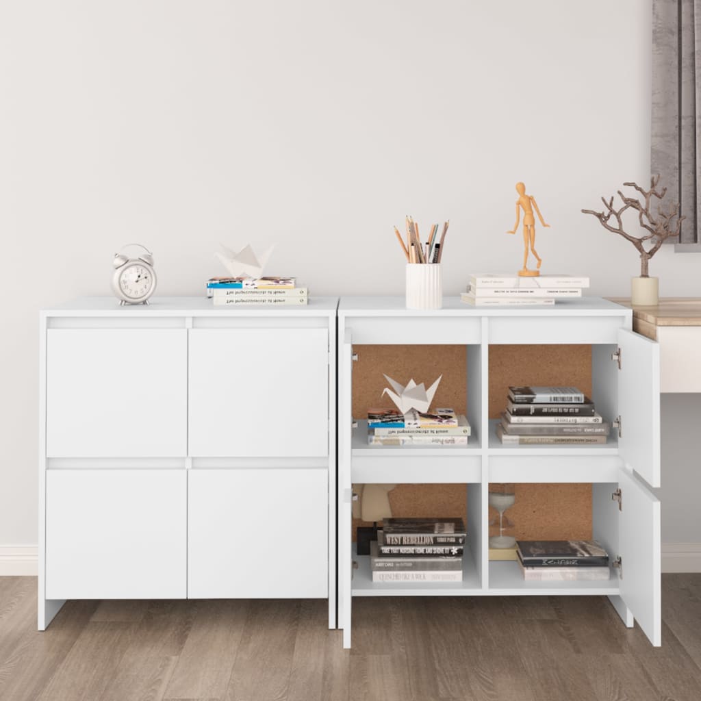 Dressoirs 2 st 70x41x75 cm bewerkt hout wit is nu te koop bij PeponiXL, paradijselijk wonen!