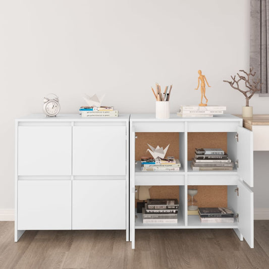 Dressoirs 2 st 70x41x75 cm bewerkt hout wit is nu te koop bij PeponiXL, paradijselijk wonen!