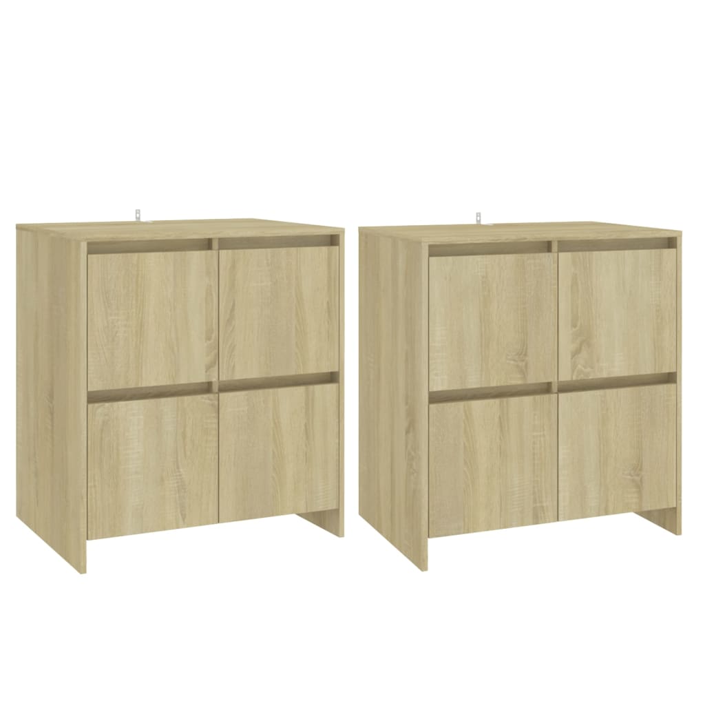 Dressoirs 2 st 70x41x75 cm bewerkt hout sonoma eikenkleurig is nu te koop bij PeponiXL, paradijselijk wonen!