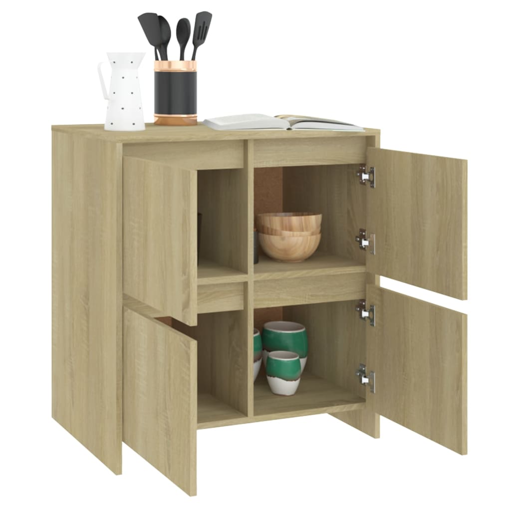 Dressoirs 2 st 70x41x75 cm bewerkt hout sonoma eikenkleurig is nu te koop bij PeponiXL, paradijselijk wonen!