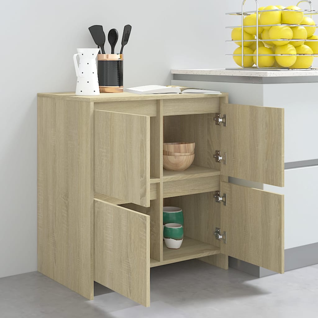 Dressoirs 2 st 70x41x75 cm bewerkt hout sonoma eikenkleurig is nu te koop bij PeponiXL, paradijselijk wonen!