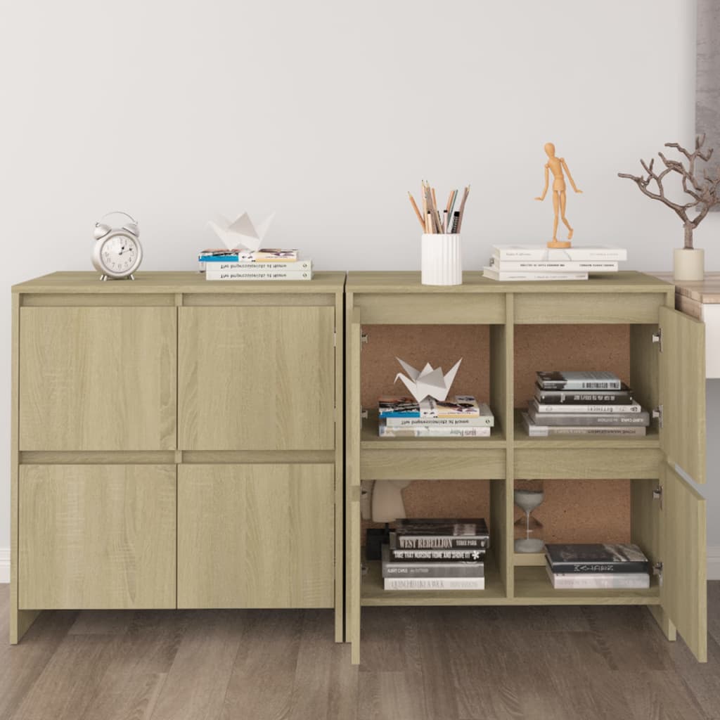 Dressoirs 2 st 70x41x75 cm bewerkt hout sonoma eikenkleurig is nu te koop bij PeponiXL, paradijselijk wonen!
