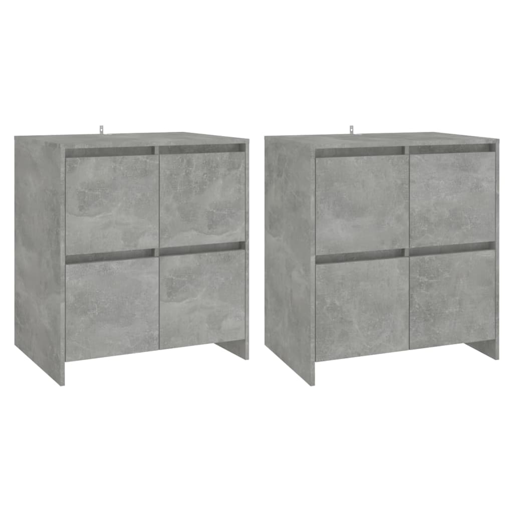 Dressoirs 2 st 70x41x75 cm bewerkt hout betongrijs is nu te koop bij PeponiXL, paradijselijk wonen!
