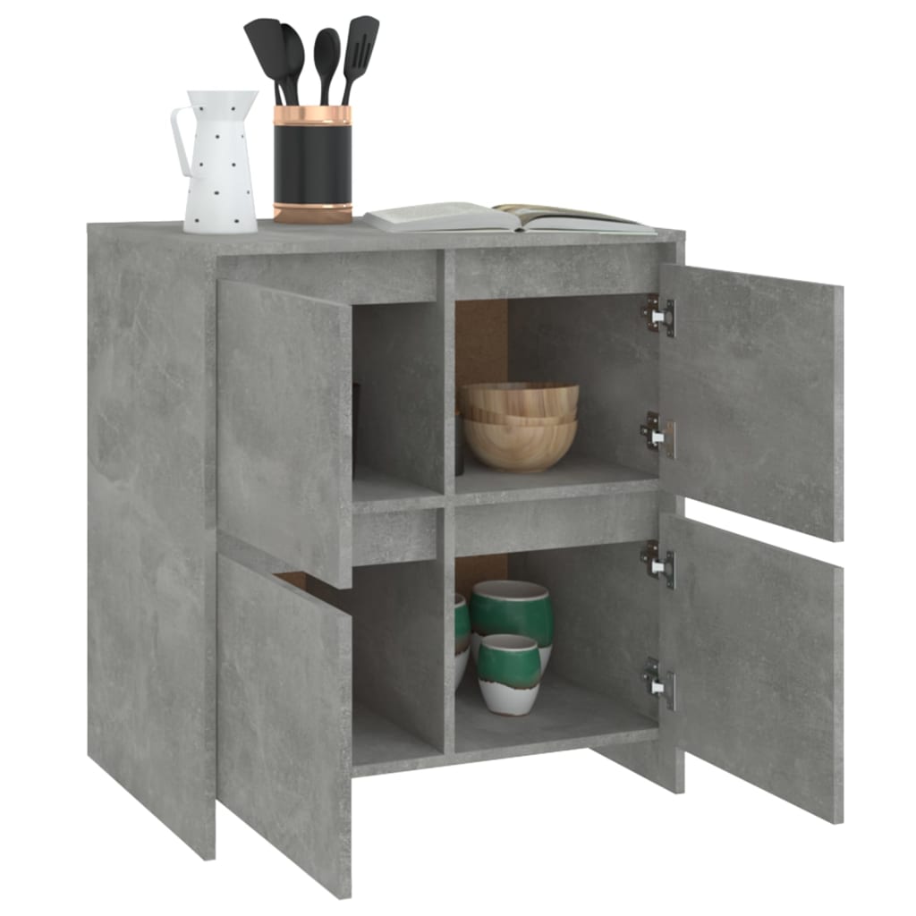 Dressoirs 2 st 70x41x75 cm bewerkt hout betongrijs is nu te koop bij PeponiXL, paradijselijk wonen!