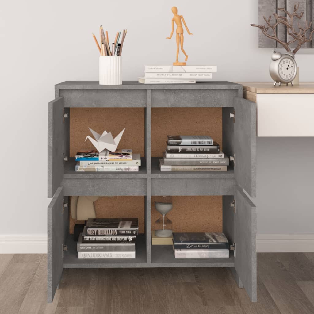 Dressoirs 2 st 70x41x75 cm bewerkt hout betongrijs is nu te koop bij PeponiXL, paradijselijk wonen!