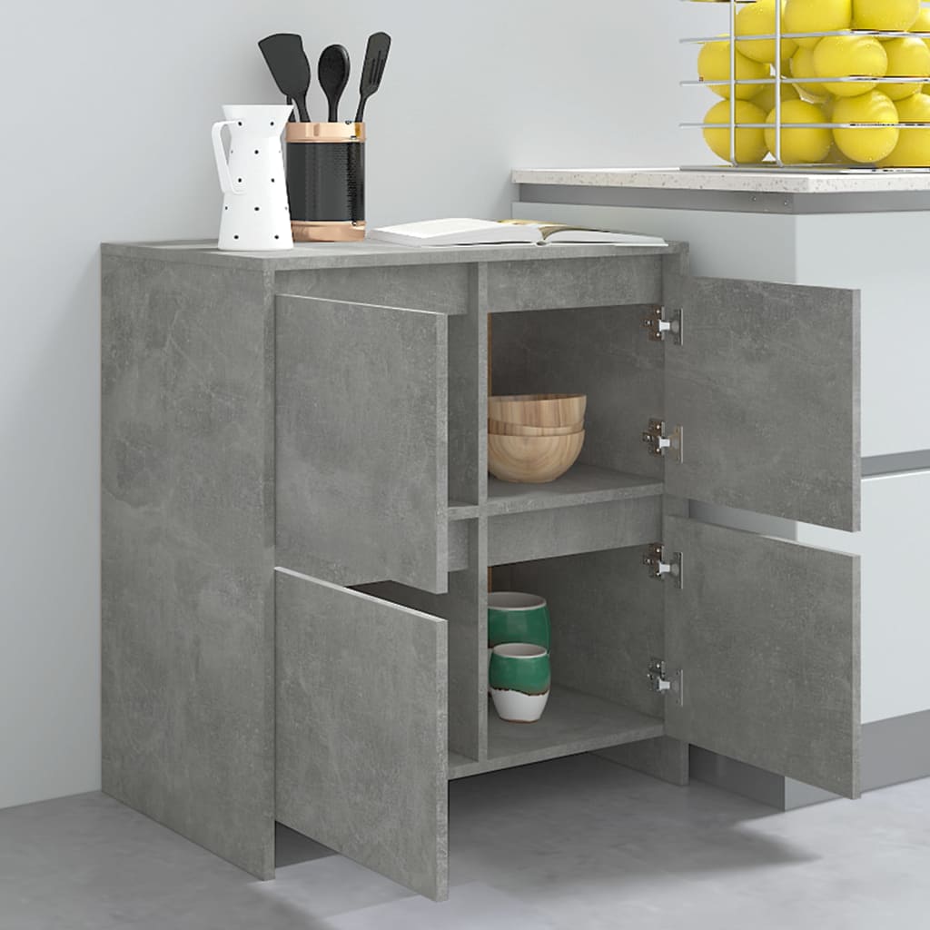 Dressoirs 2 st 70x41x75 cm bewerkt hout betongrijs is nu te koop bij PeponiXL, paradijselijk wonen!