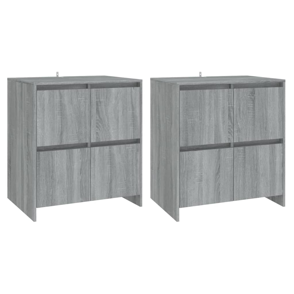 Dressoirs 2 st 70x41x75 cm bewerkt hout grijs sonoma eikenkleur is nu te koop bij PeponiXL, paradijselijk wonen!