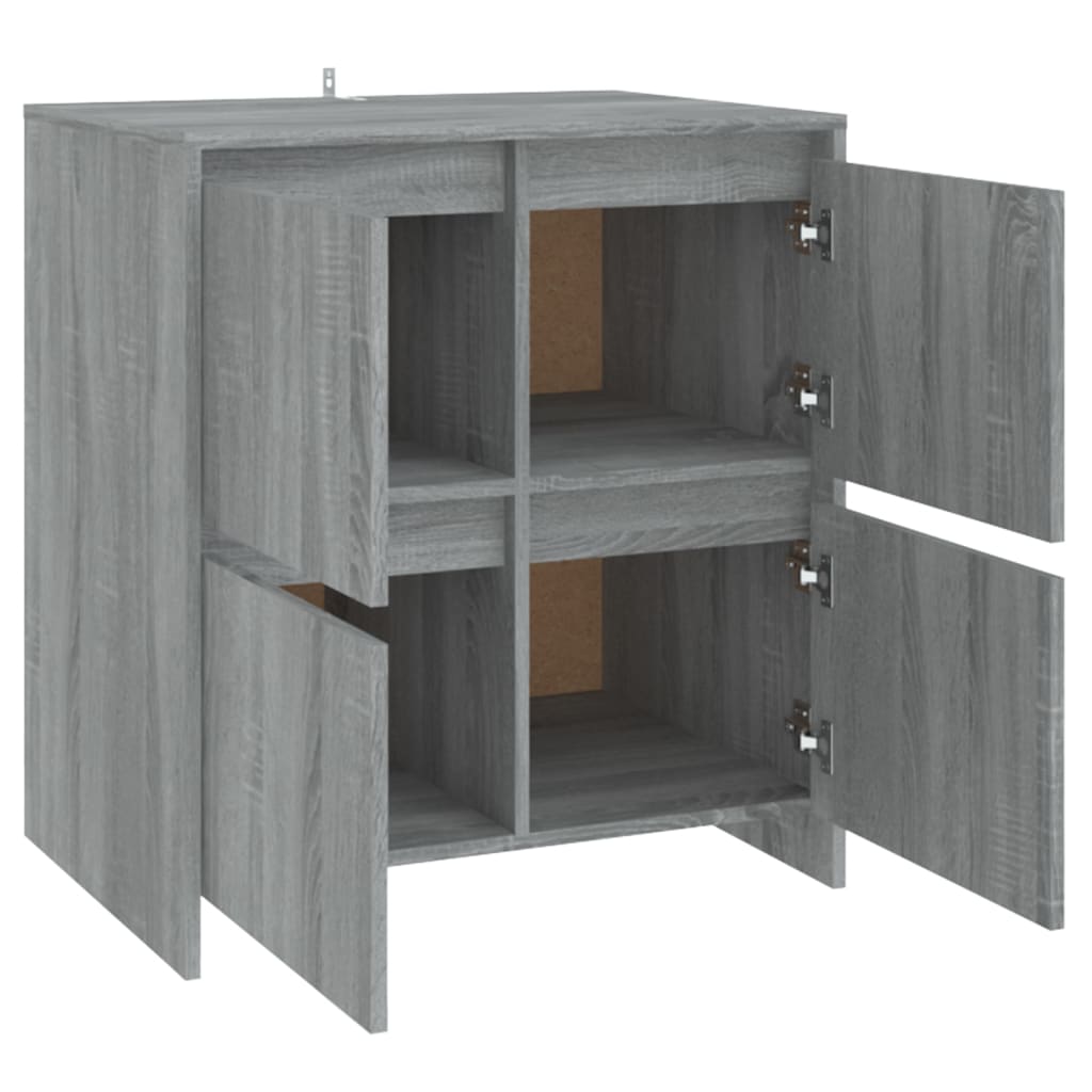 Dressoirs 2 st 70x41x75 cm bewerkt hout grijs sonoma eikenkleur is nu te koop bij PeponiXL, paradijselijk wonen!