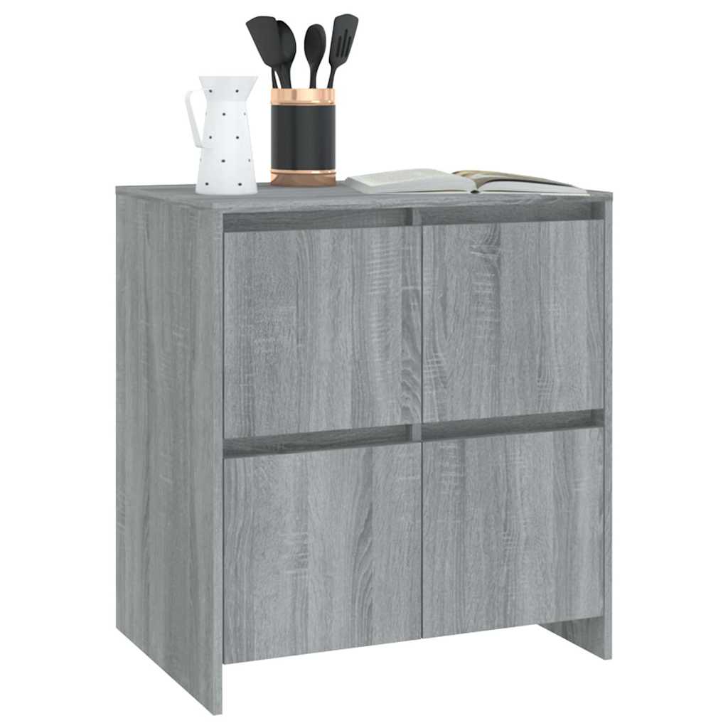 Dressoirs 2 st 70x41x75 cm bewerkt hout grijs sonoma eikenkleur is nu te koop bij PeponiXL, paradijselijk wonen!