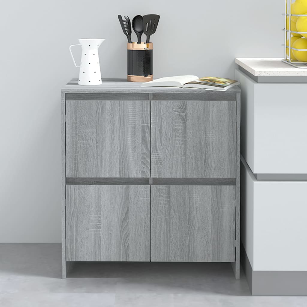 Dressoirs 2 st 70x41x75 cm bewerkt hout grijs sonoma eikenkleur is nu te koop bij PeponiXL, paradijselijk wonen!