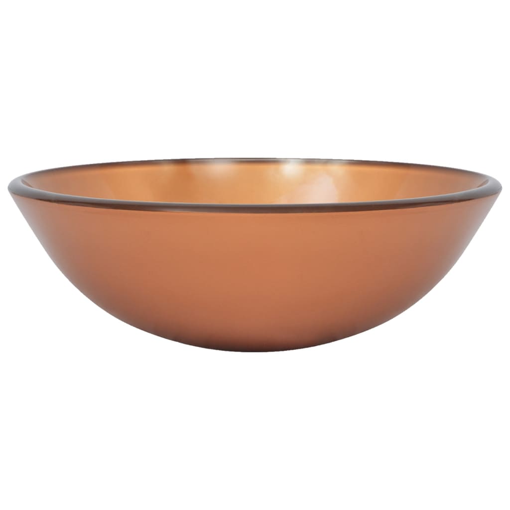 Wastafel met kraan en pop-up afvoer gehard glas bruin is nu te koop bij PeponiXL, paradijselijk wonen!