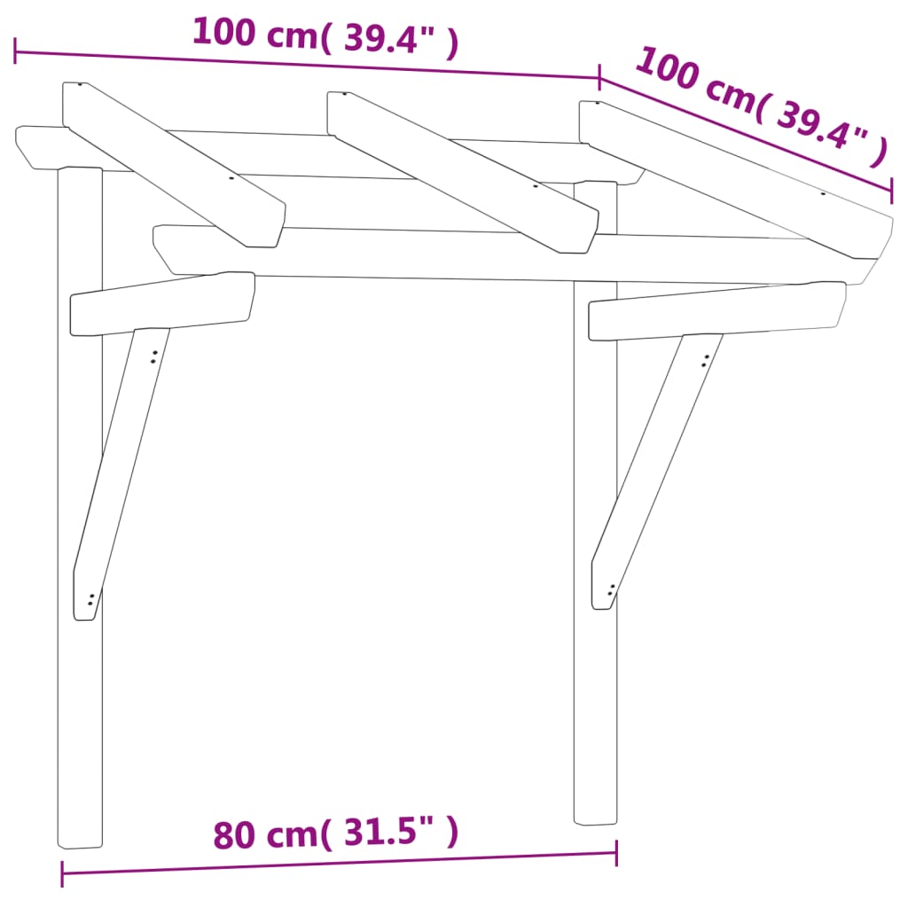318569 vidaXL Deurluifel 100x100x80 cm geïmpregneerd grenenhout is nu te koop bij PeponiXL, paradijselijk wonen!