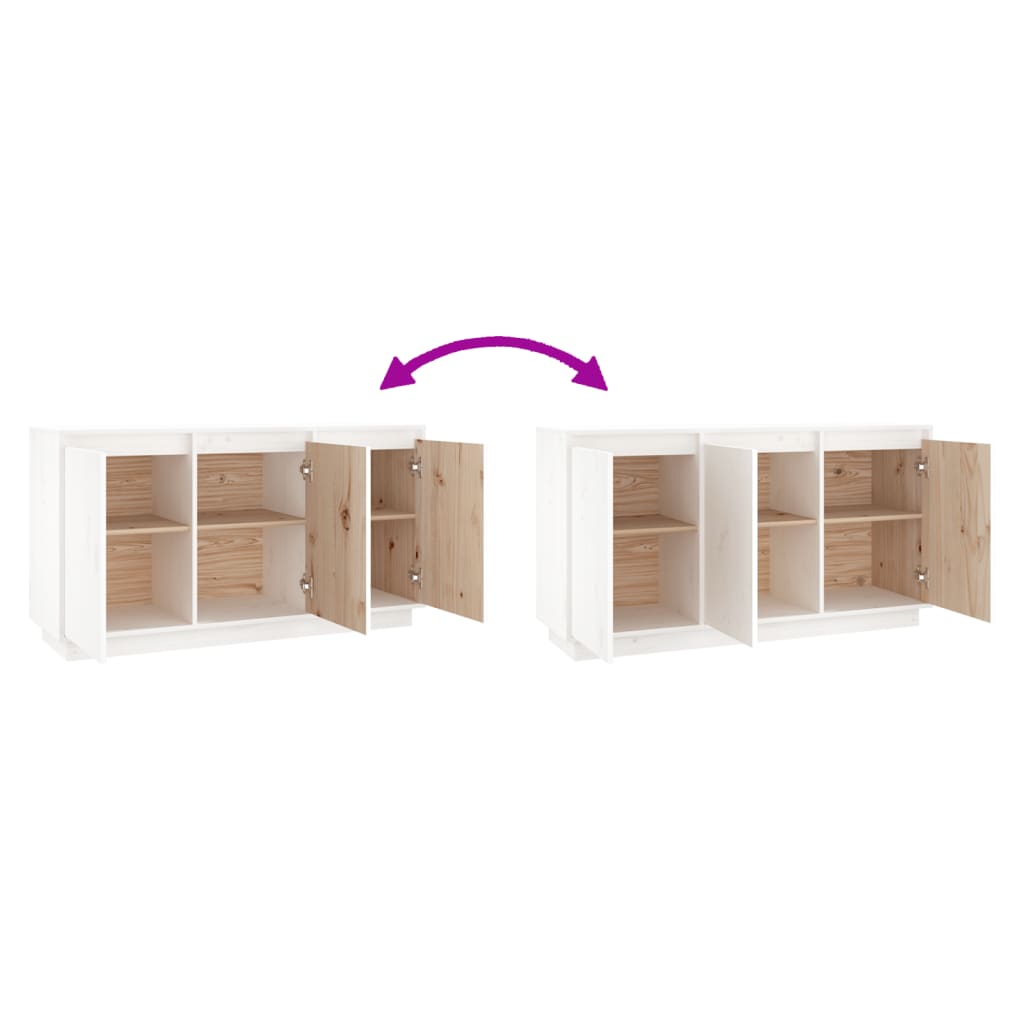 Dressoir 111x34x60 cm massief grenenhout wit is nu te koop bij PeponiXL, paradijselijk wonen!