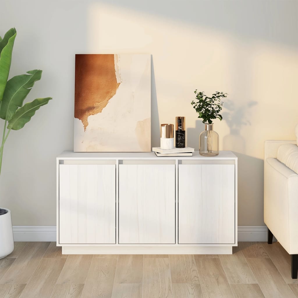 Dressoir 111x34x60 cm massief grenenhout wit is nu te koop bij PeponiXL, paradijselijk wonen!