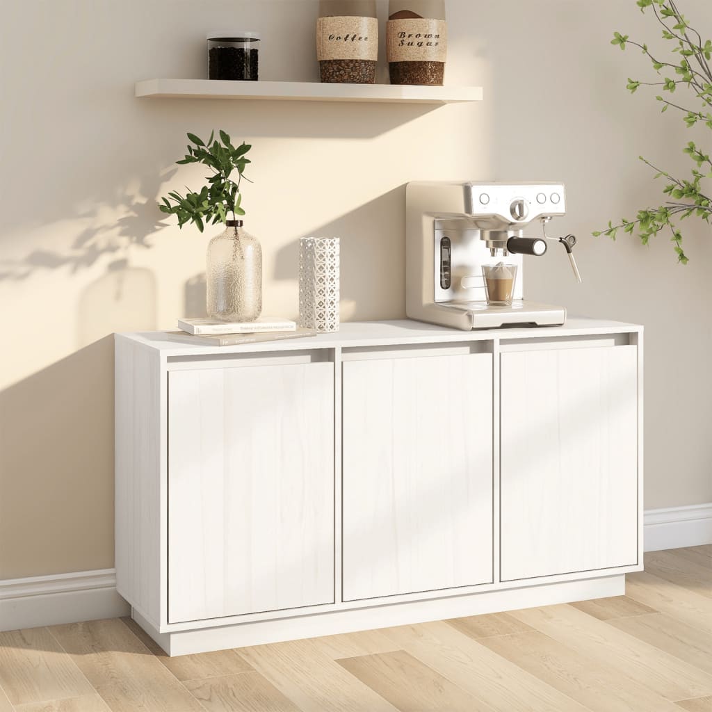 Dressoir 111x34x60 cm massief grenenhout wit is nu te koop bij PeponiXL, paradijselijk wonen!