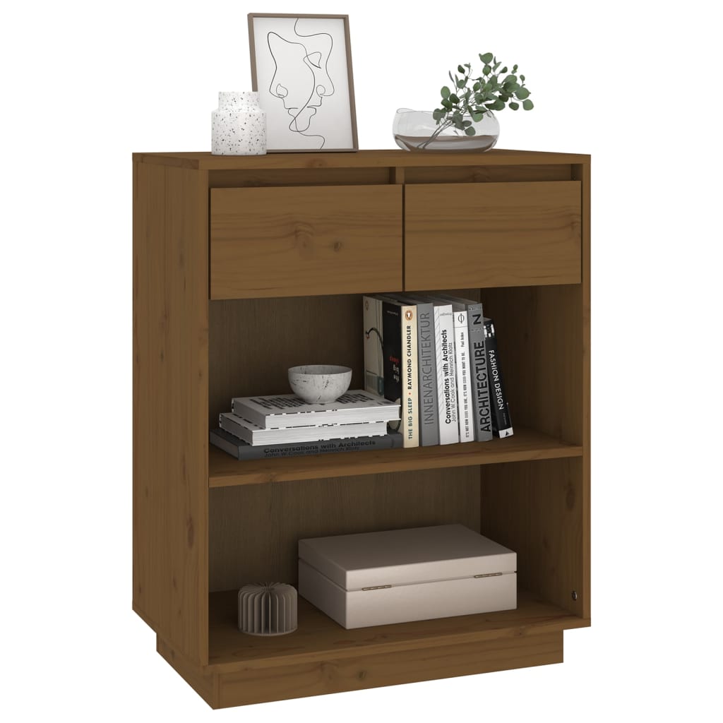 Wandkast 60x34x75 cm massief grenenhout honingbruin is nu te koop bij PeponiXL, paradijselijk wonen!