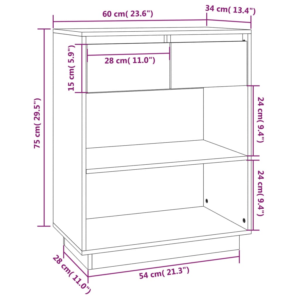 Wandkast 60x34x75 cm massief grenenhout honingbruin is nu te koop bij PeponiXL, paradijselijk wonen!