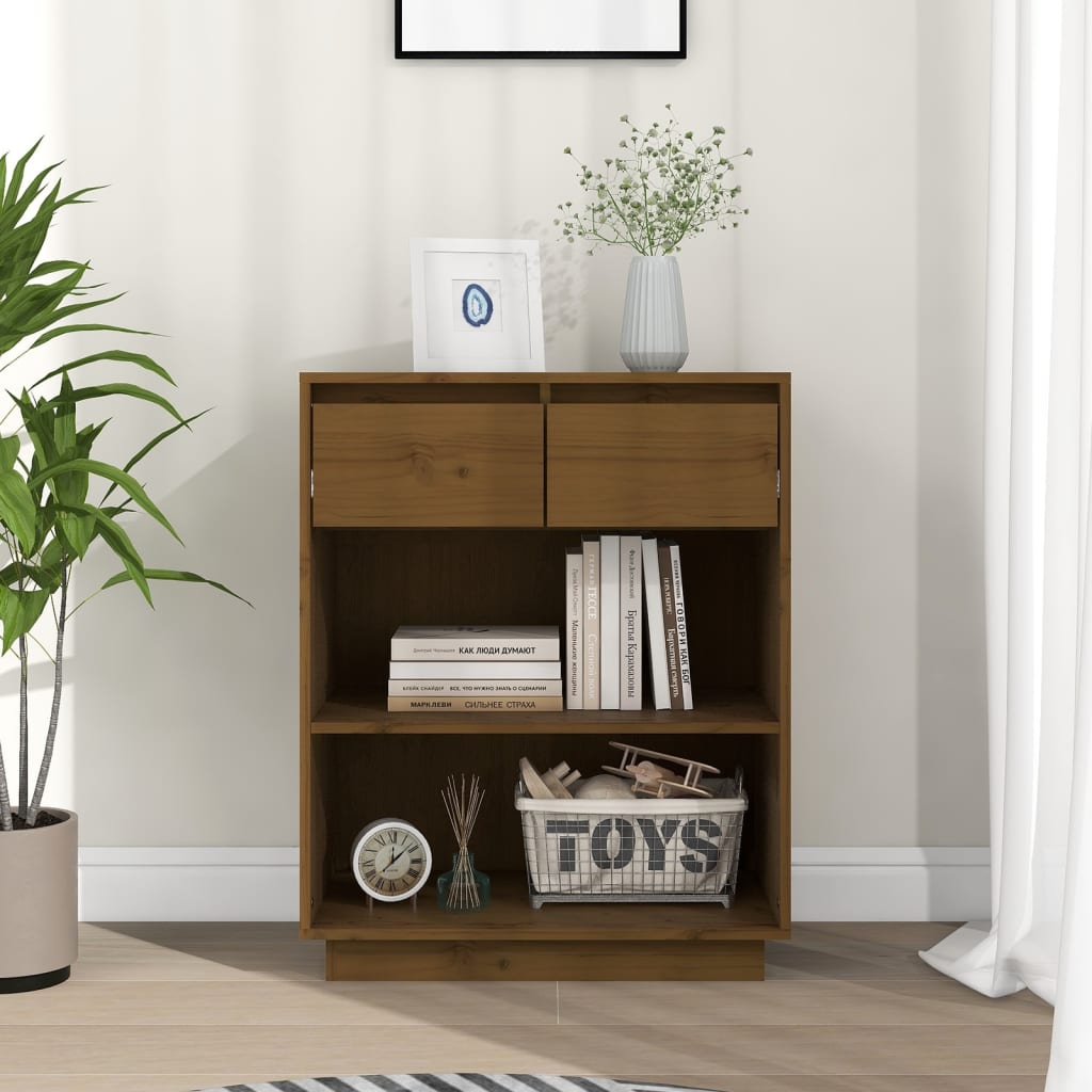 Wandkast 60x34x75 cm massief grenenhout honingbruin is nu te koop bij PeponiXL, paradijselijk wonen!