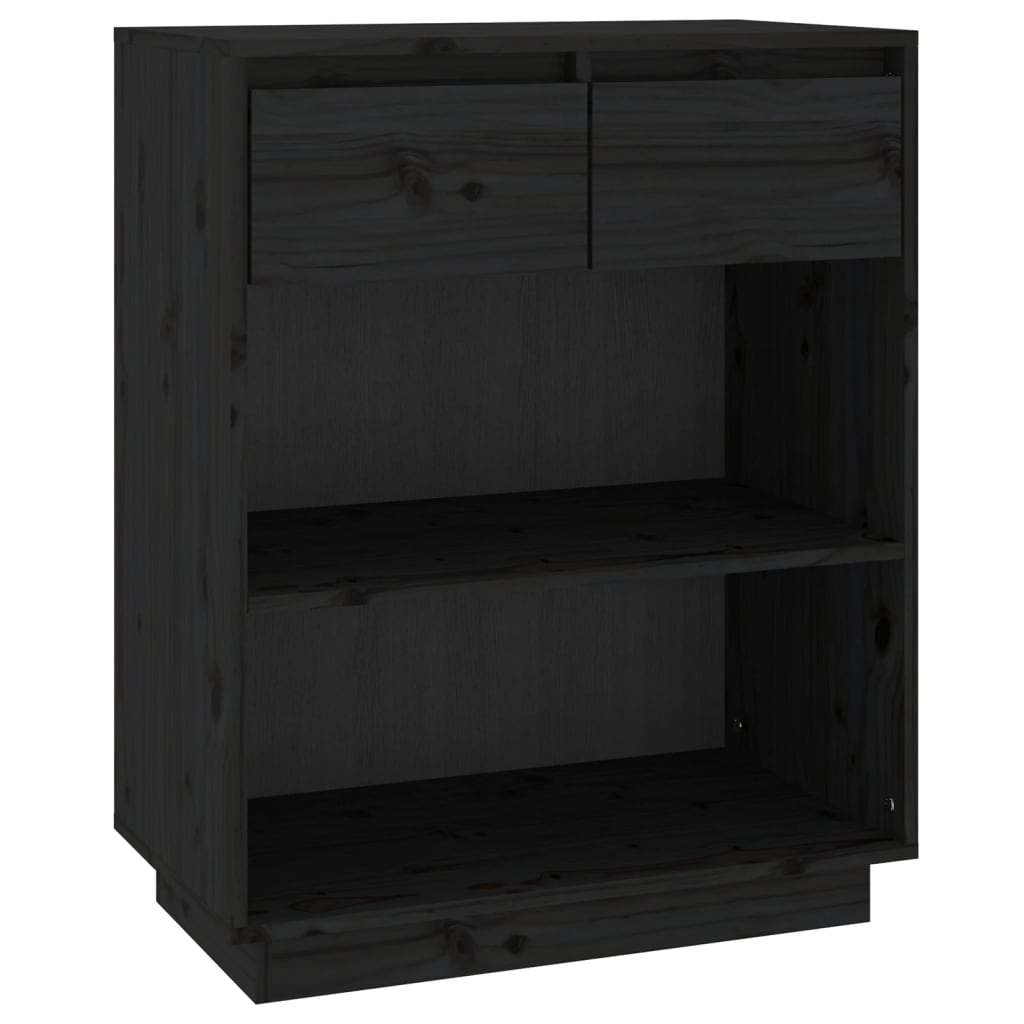 Wandkast 60x34x75 cm massief grenenhout zwart is nu te koop bij PeponiXL, paradijselijk wonen!