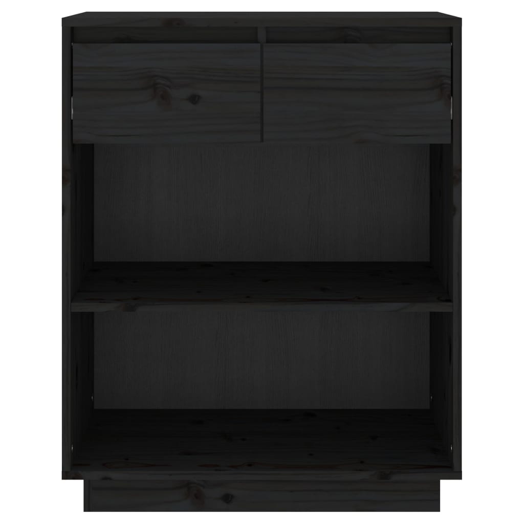 Wandkast 60x34x75 cm massief grenenhout zwart is nu te koop bij PeponiXL, paradijselijk wonen!