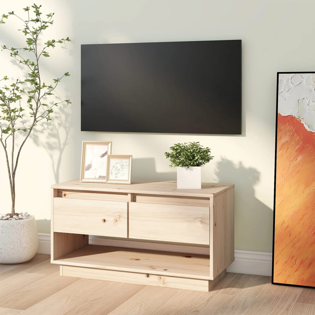 Tv-meubel 74x34x40 cm massief grenenhout is nu te koop bij PeponiXL, paradijselijk wonen!