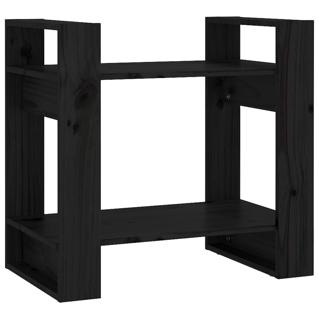 Boekenkast/kamerscherm 60x35x57 cm massief grenenhout zwart is nu te koop bij PeponiXL, paradijselijk wonen!