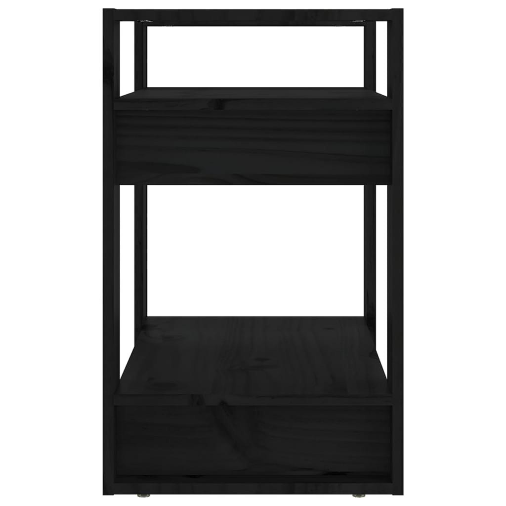 Boekenkast/kamerscherm 60x35x57 cm massief grenenhout zwart is nu te koop bij PeponiXL, paradijselijk wonen!