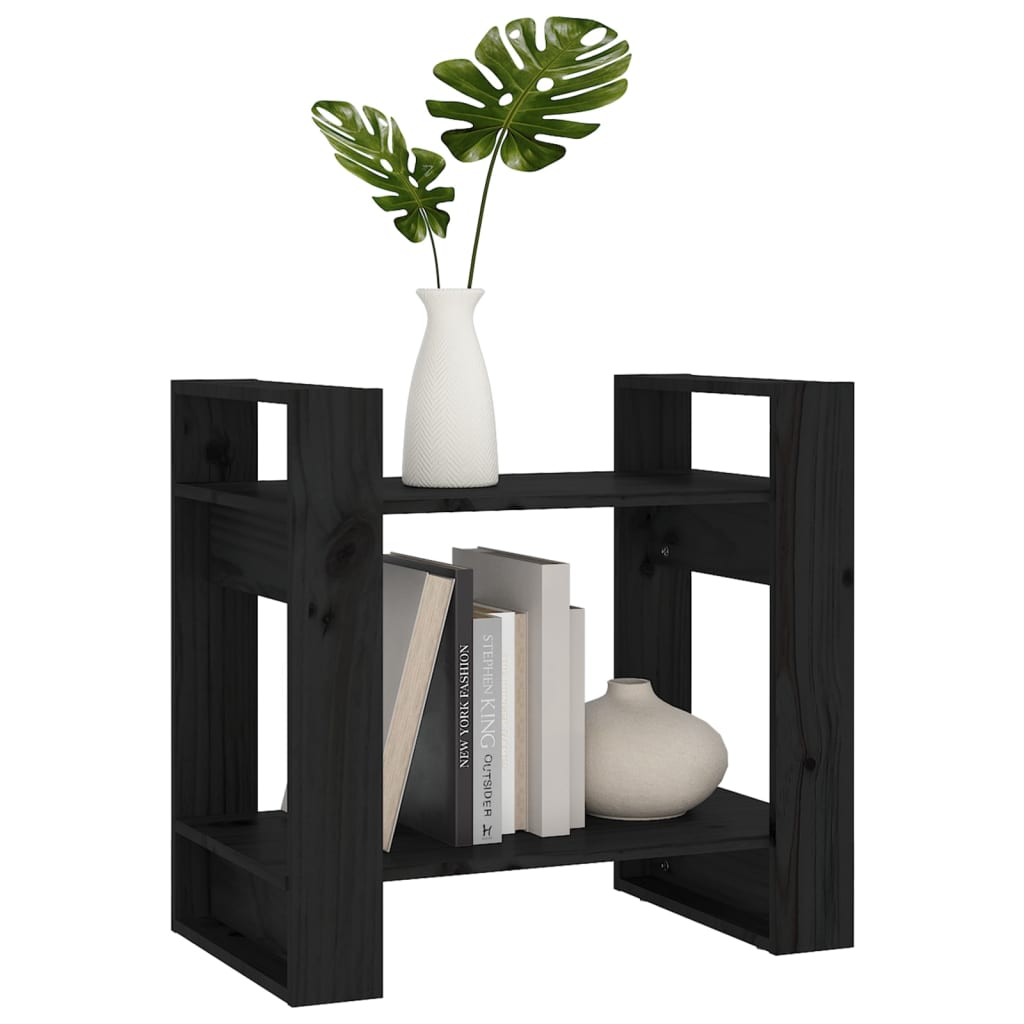 Boekenkast/kamerscherm 60x35x57 cm massief grenenhout zwart is nu te koop bij PeponiXL, paradijselijk wonen!