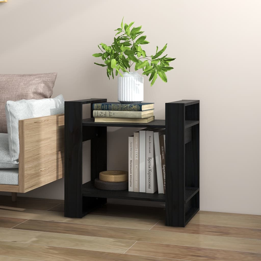 Boekenkast/kamerscherm 60x35x57 cm massief grenenhout zwart is nu te koop bij PeponiXL, paradijselijk wonen!