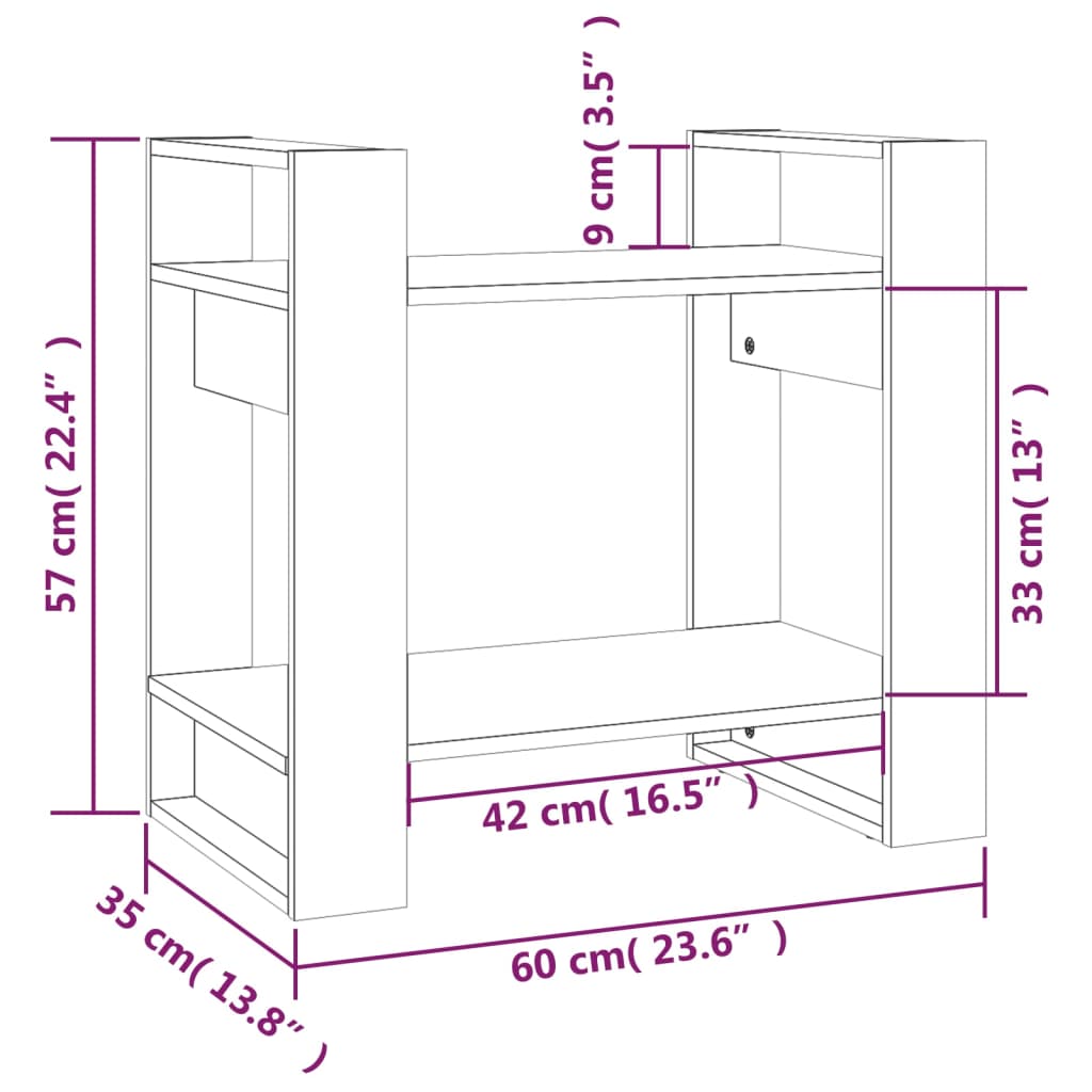 Boekenkast/kamerscherm 60x35x57 cm massief grenenhout zwart is nu te koop bij PeponiXL, paradijselijk wonen!