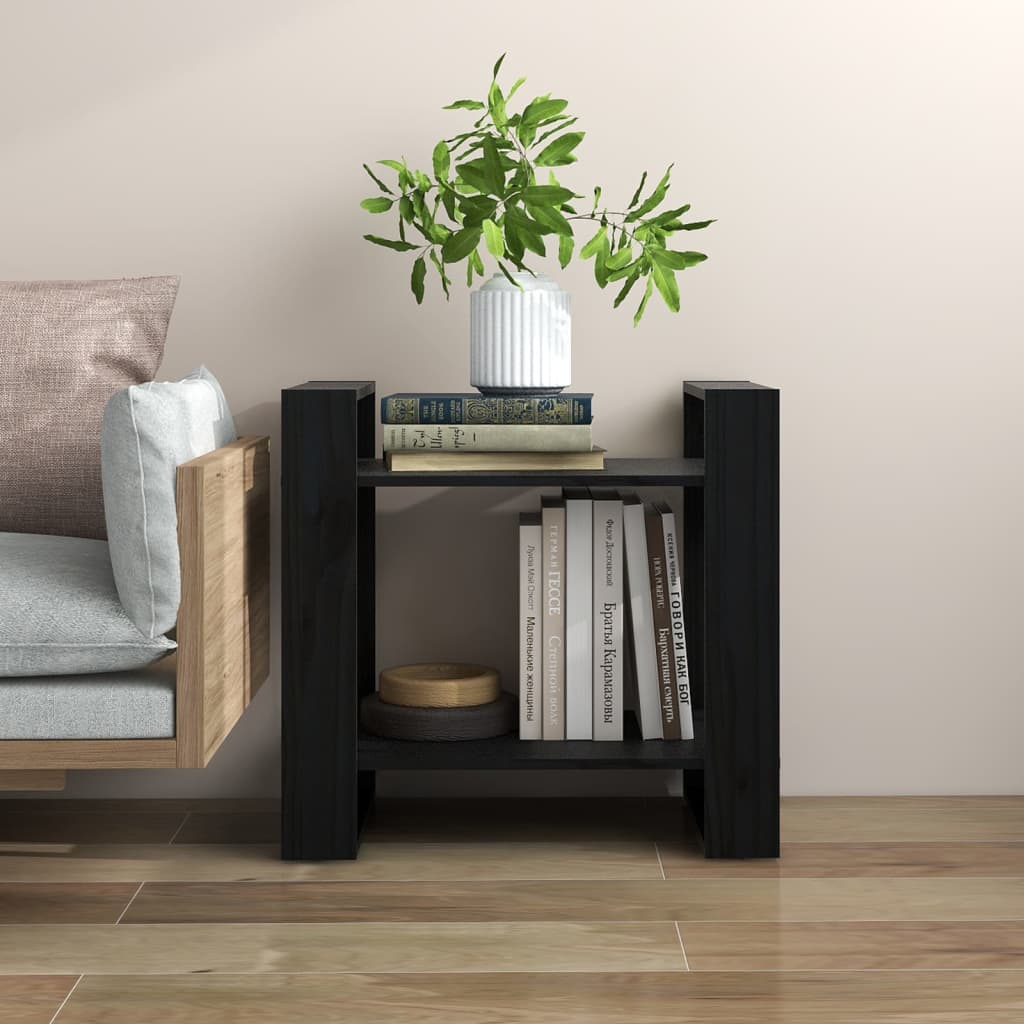 Boekenkast/kamerscherm 60x35x57 cm massief grenenhout zwart is nu te koop bij PeponiXL, paradijselijk wonen!